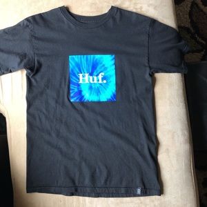 Black and blue tie dye huf t-shirt small